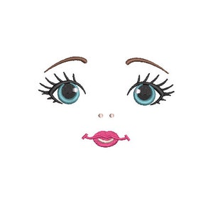 ITH In The Hoop - Precious  Doll Face Machine Embroidery File design - 4x4 inch hoop - doll face embroidery