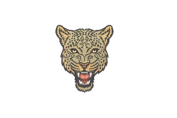 Leopard Head Machine Embroidery File design 4x4 inch hoop - Leopard Face - instant download