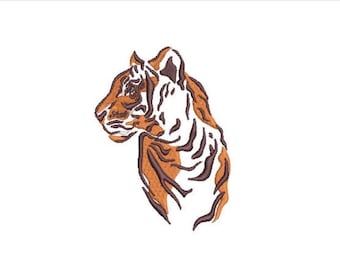 Easy Tiger Machine Embroidery File design - 4x4 inch hoop - instant download - Chinoiserie Embroidery Design