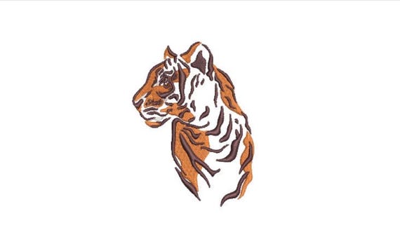 Easy Tiger Machine Embroidery File design - 4x4 inch hoop - instant download - Chinoiserie Embroidery Design