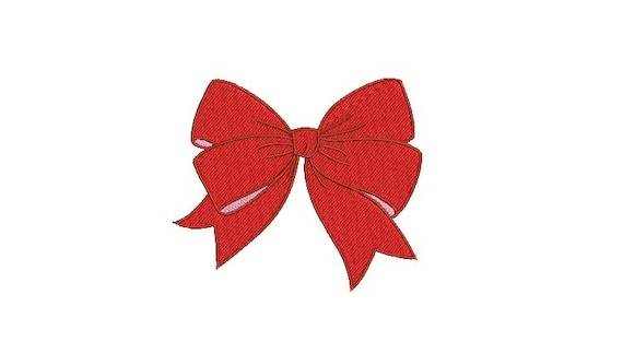 Red Red Bow Machine Embroidery File design - 4 x 4 inch hoop - Monogram Design - Preppy Bow embroidery Design
