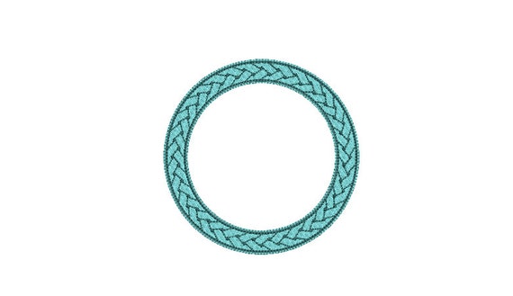 Braided Circle Monogram Frame -  Machine Embroidery File design -  4x4 hoop - Round Border Frame