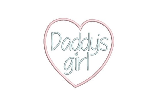 Daddy's Girl Heart Machine Embroidery File design 4 x 4 inch hoop Fathers Day