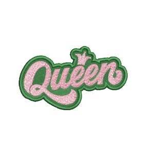 Queen Patch Embroidery Design - Machine Embroidery File design -  4x4 inch hoop - 10cm hoop - Retro Patch Design