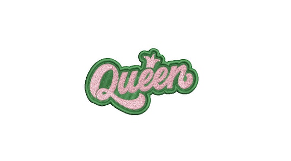 Queen Patch Embroidery Design - Machine Embroidery File design -  4x4 inch hoop - 10cm hoop - Retro Patch Design
