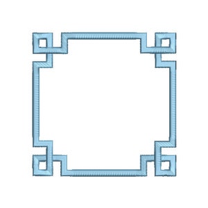 Greek Key Square Monogram Frame -  Machine Embroidery File design -  5x7 hoop - Square Border Frame