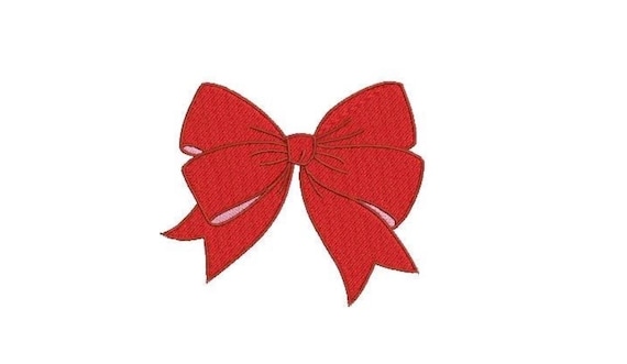 Red Red Bow Machine Embroidery File design - 4 x 4 inch hoop - Monogram Design - Preppy Bow embroidery Design