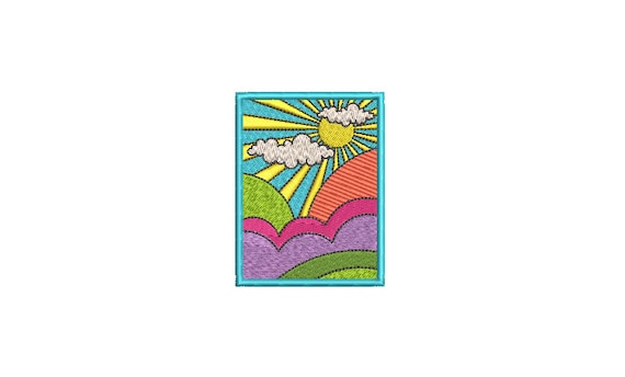 Sunshine Patch Machine Embroidery File design  - 4 x 4 inch hoop - Rainbow Embroidery Design - 3 inch patch design