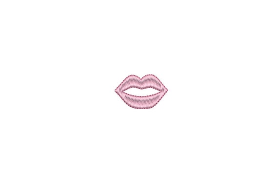 Pink Lips 1 Machine Embroidery File design 4x4 inch hoop - instant download