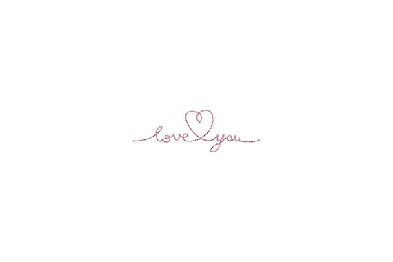 Floss Stitch LOVE YOU Machine Embroidery File design 4x4 inch hoop