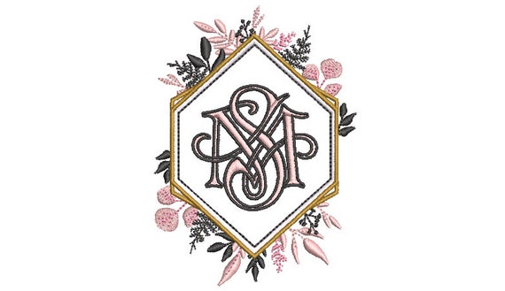 Romantic Monogram Frame - Machine Embroidery File design - 4x4 inch hoop - Monogram Frame