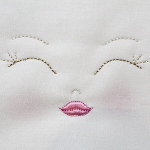 ITH Doll In The Hoop Handmade look Precious Doll Face Machine Embroidery File design 5x7