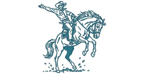 Cowboy - Western Machine Embroidery File design - 8x12 inch hoop - Country Design - Cowboy Embroidery Download