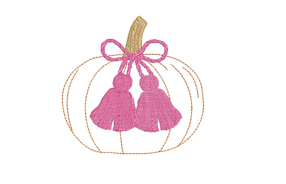 Chinoiserie Chic Tassels - Pumpkin Machine Embroidery File design - 5x7 hoop - instant download