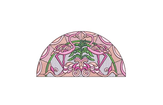 Boho Flamingo Palm Tree Design Machine Embroidery File design 5x7 hoop