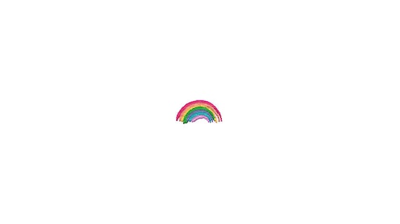 Mini Painted Rainbow Machine Embroidery File design - 4 x 4 inch hoop  - instant download - 3cm