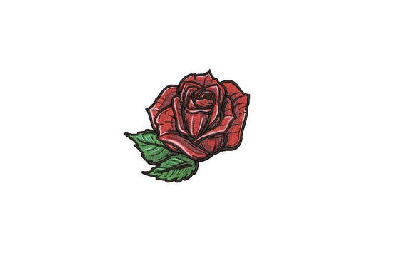 Retro Rose Tattoo Machine Embroidery File design 4 x 4 inch hoop