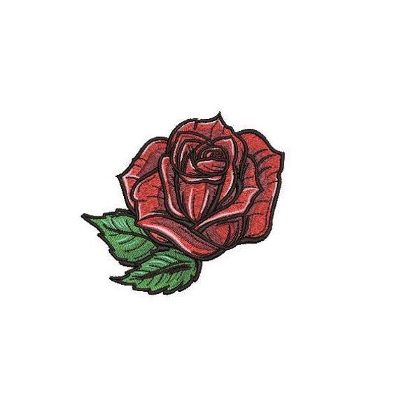 Retro Rose Tattoo Machine Embroidery File design 4 x 4 inch hoop