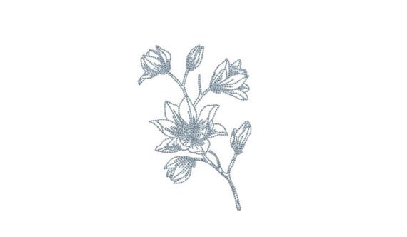 Magnolia Machine Embroidery File design 4 x 4 inch hoop - in the hoop - instant download