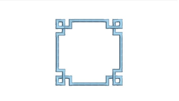 Greek Key Monogram Frame -  Machine Embroidery File design -  4x4 hoop - Square Border Frame