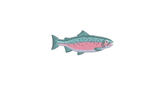 Simple Rainbow Trout Machine Embroidery File design - 4x4 inch hoop - Fish Design - Fish Embroidery