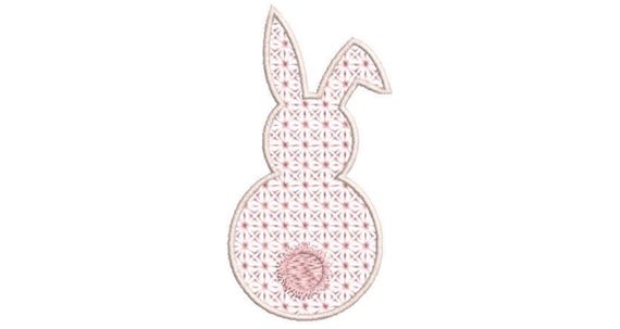 Bunny Flower Fill Stitch  - Machine Embroidery File design 4 x 4 inch hoop - Easter Embroidery Design