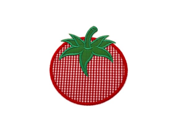 Applique Tomato Embroidery Design - Machine Embroidery File designs - 4 x 4 inch hoop - Farmers Market embroidery design