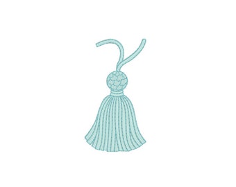 Vintage Tassel Machine Embroidery File design 4x4 inch hoop Instant Download