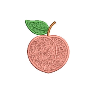 Chenille Peach utilisé avec 3D Puffy Foam - Conception de fichier de broderie machine Cerceau de 4 x 4 pouces - Conception de taille de 3,5 pouces