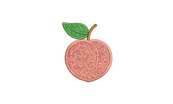 Chenille Peach used with 3D Puffy Foam -  Machine Embroidery File design 4x4 inch hoop - 3.5 inch size design