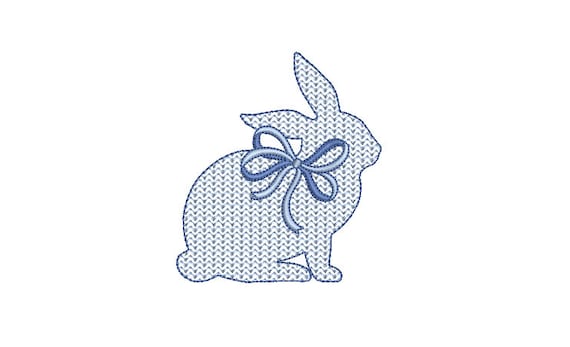 Bunny with bow  - Machine Embroidery File design 4 x 4 inch hoop - Easter Embroidery Design