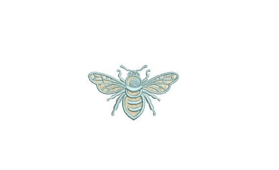 Bee Embroidery - Mini Bee Machine Embroidery File design - 3 x 3 inch hoop - Pastel Bee