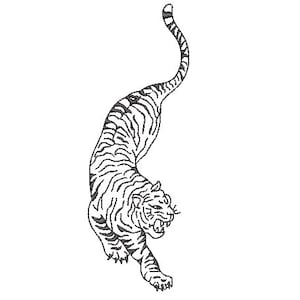 Easy Tiger Embroidery Design - Tiger Sketch Machine Embroidery File design - 5x7 inch hoop - one colour - instant download