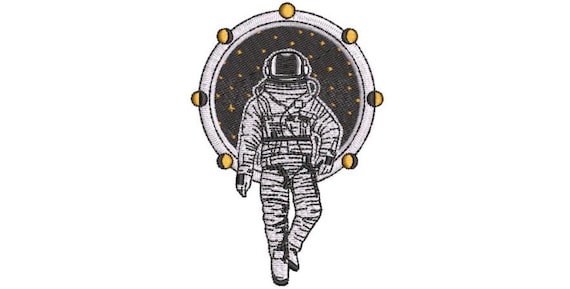 Astronaut - Machine Embroidery File design - 4x4 inch hoop - Space Embroidery Design - Stars