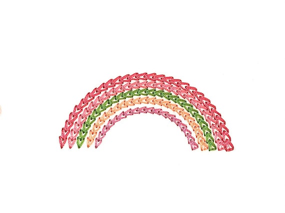 Chainstitch Rainbow Mini Embroidery File design -  3x3 hoop - Chain stitch Rainbow - Rainbow Embroidery File