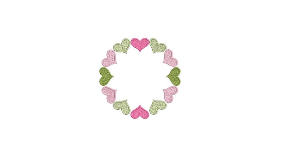 Heart Frame Machine Embroidery File design -  4 x 4 inch hoop - Embroidery Monogram Frame