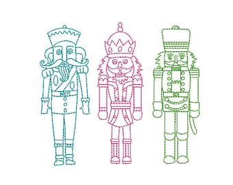 Nutcracker Soldiers Christmas Xmas - Machine Embroidery File design - 5x7 inch hoop - instant download