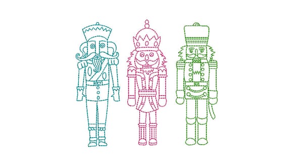 Nutcracker Soldiers Christmas Xmas - Machine Embroidery File design - 5x7 inch hoop - instant download