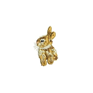 Freehand Style Little Bunny Machine Embroidery File design 4 x 4 inch hoop - instant download