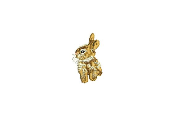 Freehand Style Little Bunny Machine Embroidery File design 4 x 4 inch hoop - instant download