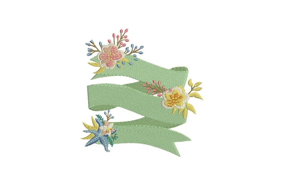 Mermaid Starfish & Flowers Banner Machine Embroidery File design 5x7 inch hoop Instant download