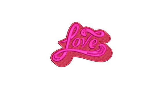 Love Patch Embroidery Design - Machine Embroidery File design -  4x4 inch hoop - 10cm hoop - Retro Patch Design