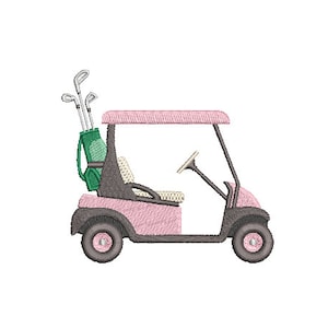 Golf Cart Machine Embroidery File design - 4x4 hoop - Instant Download - Golf Embroidery Download