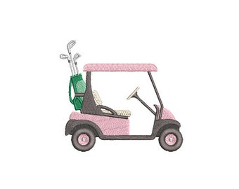 Golf Cart Machine Embroidery File design - 4x4 hoop - Instant Download - Golf Embroidery Download