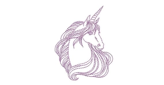 Unicorn machine embroidery design - Machine Embroidery File design 4x4 inch hoop - instant download