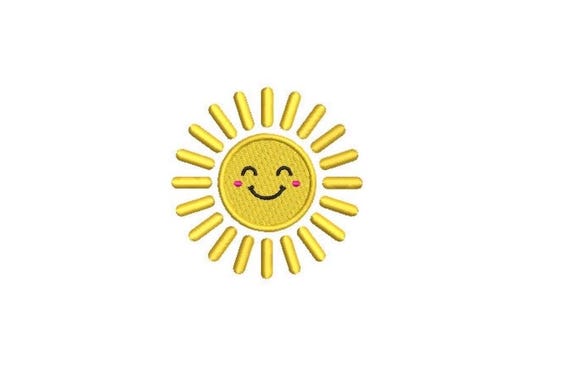 Kawaii Sun - Machine Embroidery File design - 4x4 inch hoop - instant download - Embroidery File