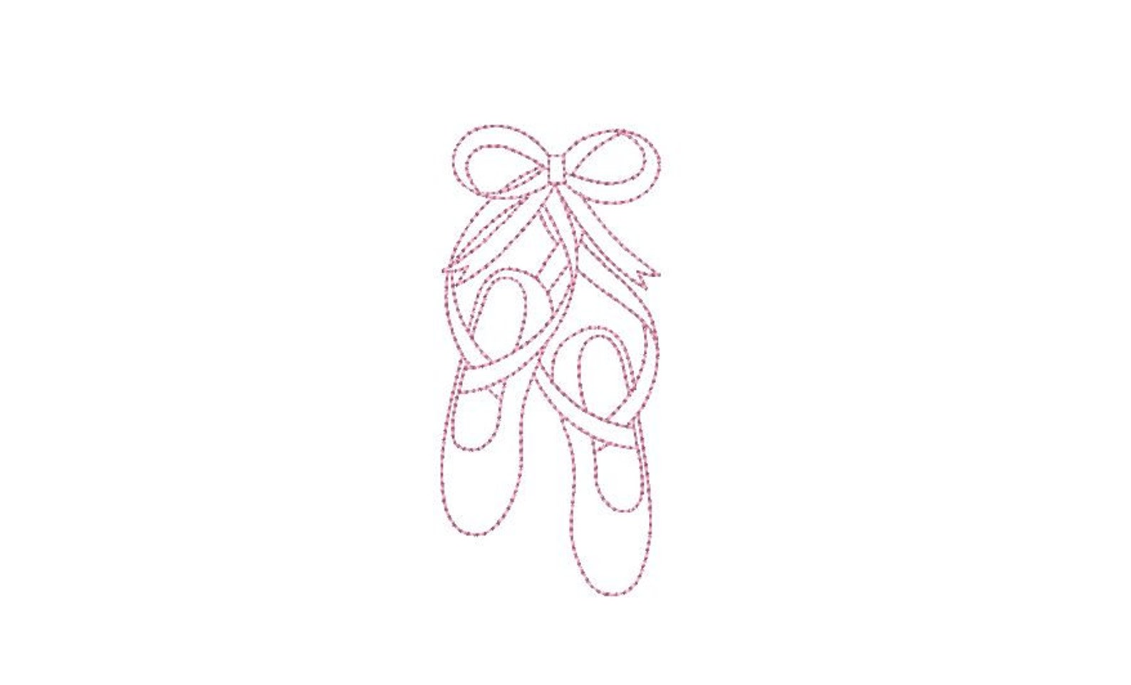 ballet slipper shoes redwork machine embroidery file design 4x4 hoop