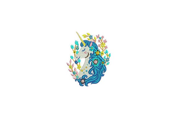 Unicorn Embroidery Design - Machine Embroidery Boho Unicorn File design 4x4 inch hoop