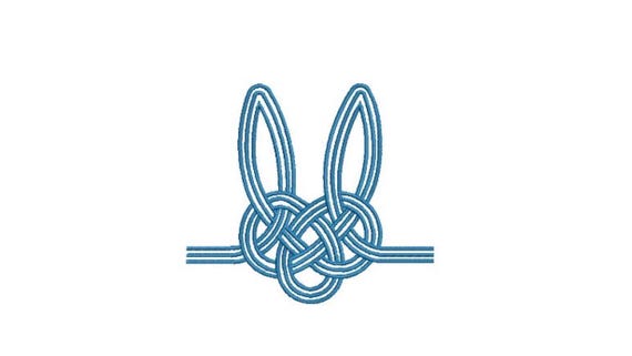 Knot Bunny Rabbit  - Machine Embroidery File design 4 x 4 inch hoop - Easter Embroidery Design