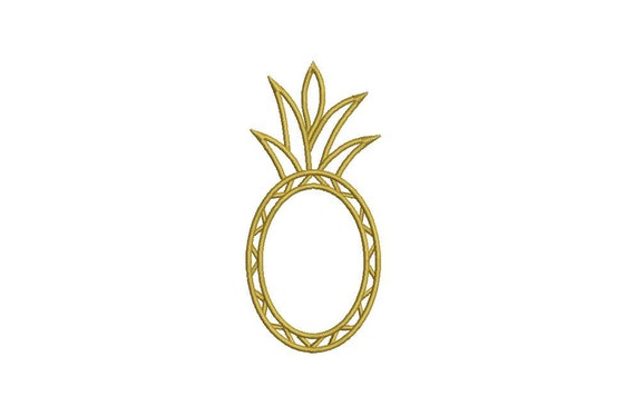 Pineapple Embroidery Frame - Machine Embroidery Bamboo Pineapple Frame Embroidery File design 4x4 hoop